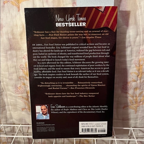 Fast Food Nation Book Cover with Red and Yellow Design Brand New - Picture 2 of 8